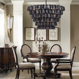 Uroko Large Curated Amber Art Glass Chandelier – dimensional scale reference