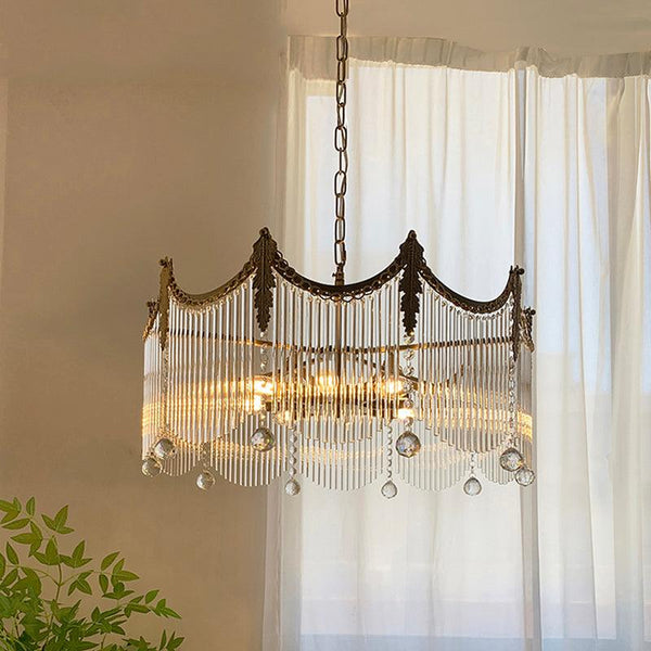Vacarro Curated Mouth-Blown Frosted Glass Chande