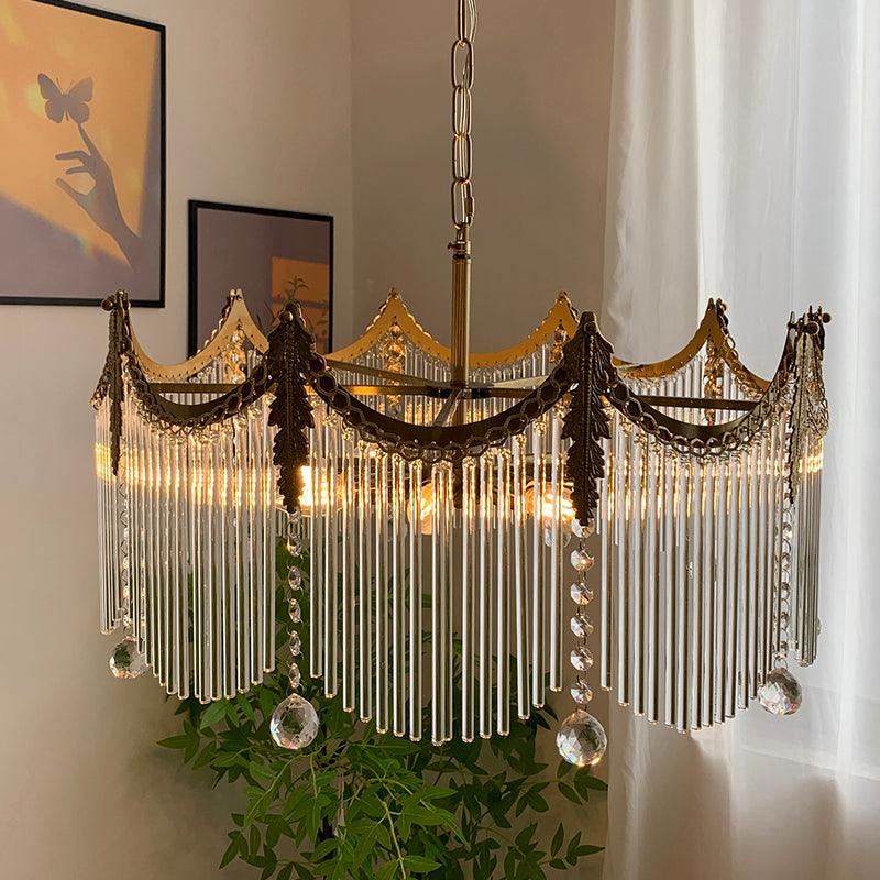 Vacarro Curated Mouth-Blown Frosted Glass Chande