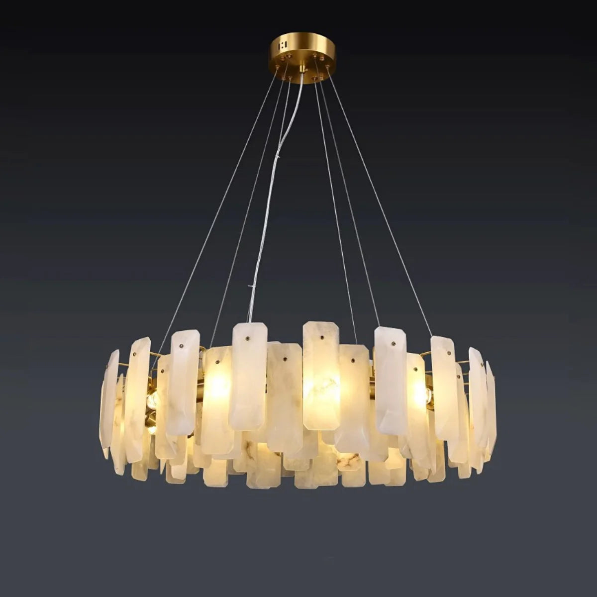 Spanish Alabaster Chandelier View 10 | Vakker Alabaster Halo Chandelier | JINSHE | JINSHE