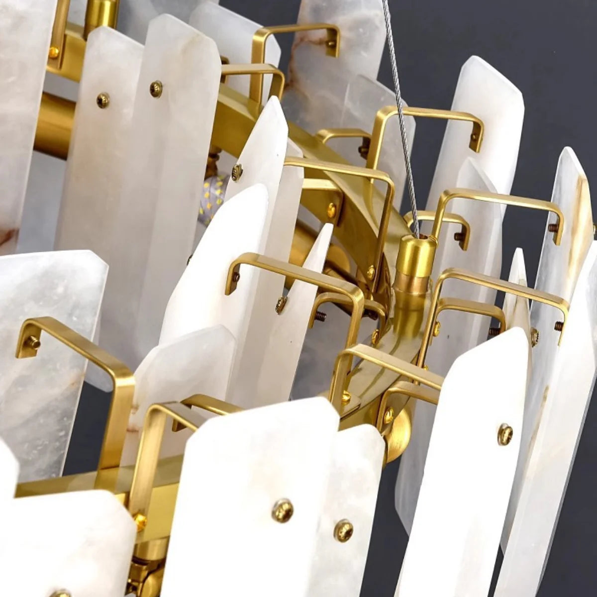 Spanish Alabaster Chandelier View 11 | Vakker Alabaster Halo Chandelier | JINSHE | JINSHE