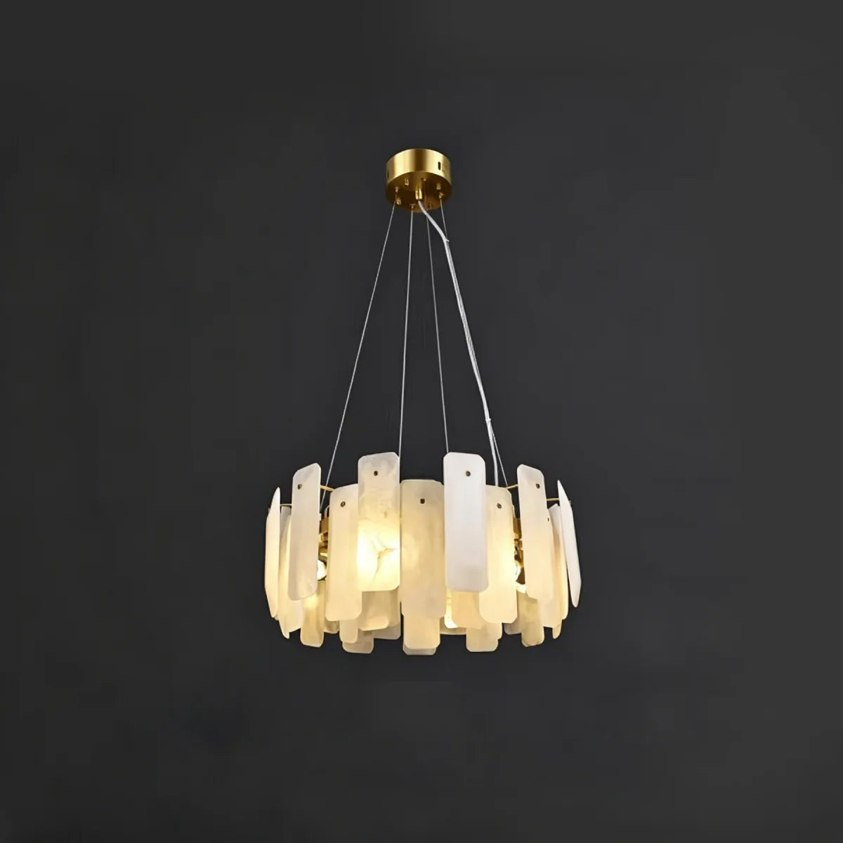 Spanish Alabaster Chandelier View 13 | Vakker Alabaster Halo Chandelier | JINSHE | JINSHE