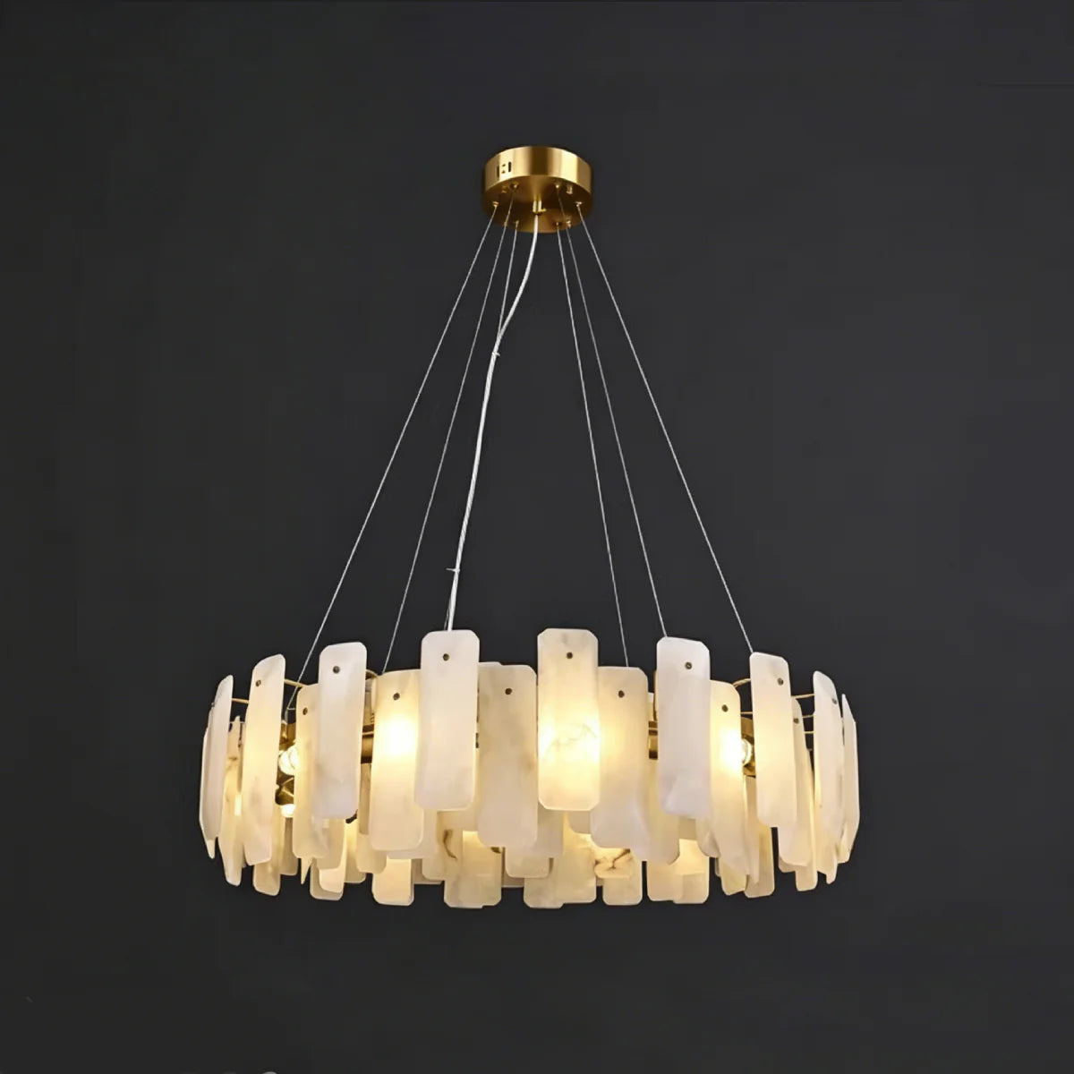 Spanish Alabaster Chandelier View 15 | Vakker Alabaster Halo Chandelier | JINSHE | JINSHE