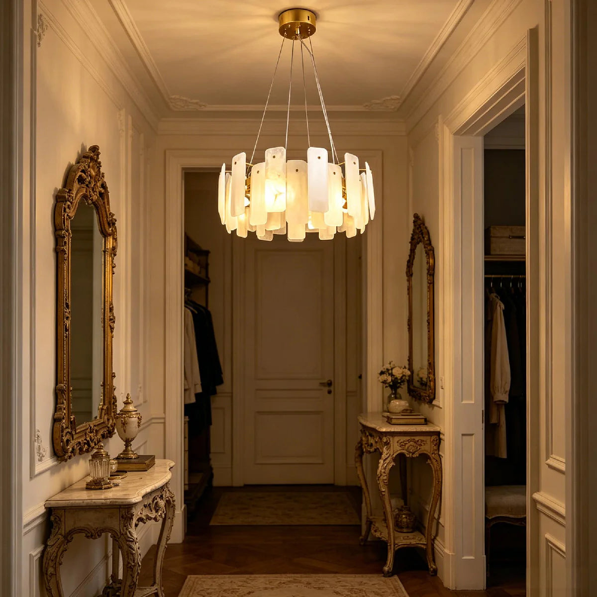 Spanish Alabaster Chandelier View 8 | Vakker Alabaster Halo Chandelier | JINSHE | JINSHE