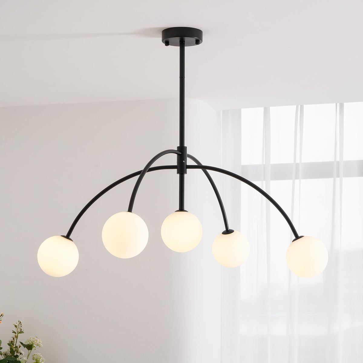 Valentina Arc Curated Mouth-Blown Frosted Glass – architectural ceiling profile