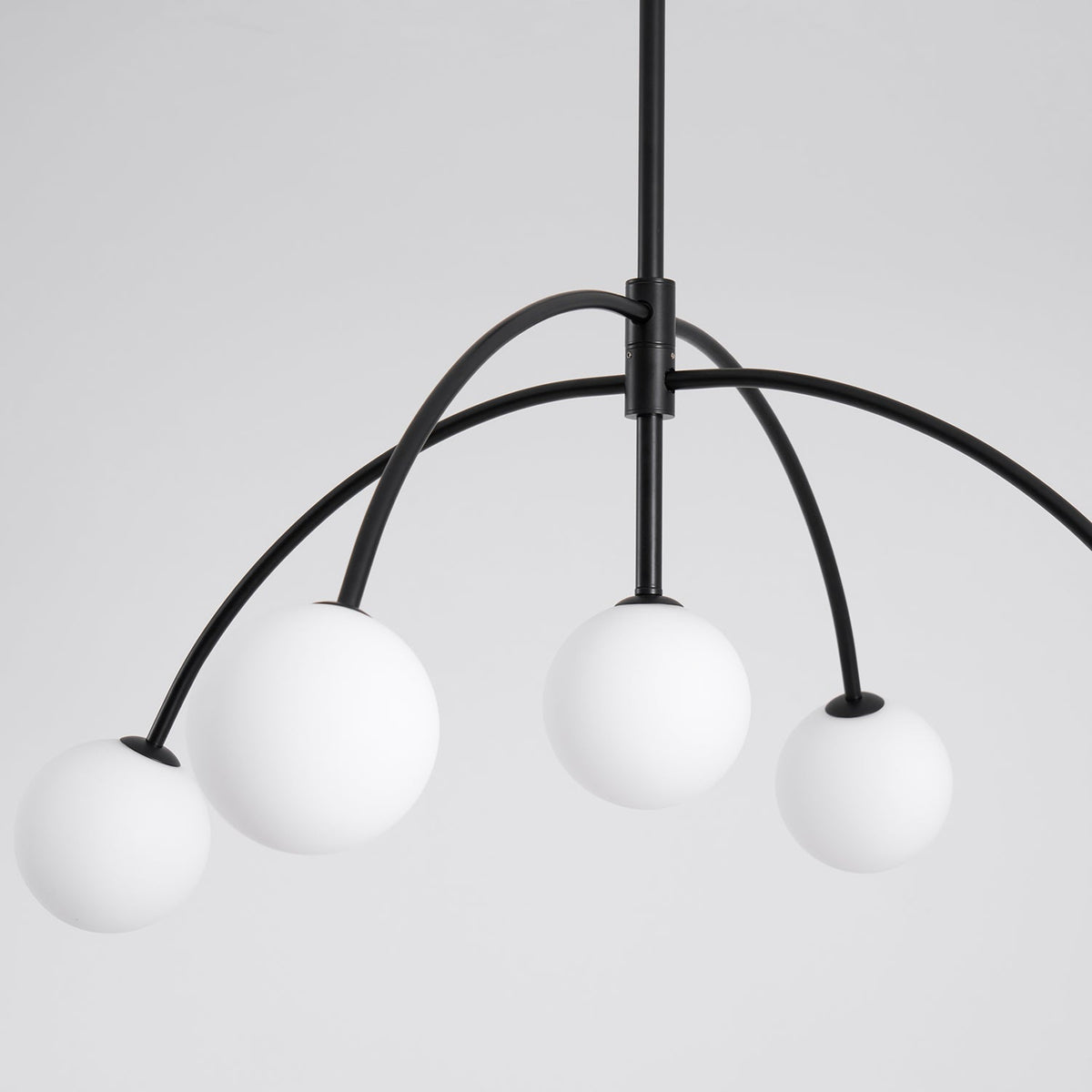 Valentina Arc Curated Mouth-Blown Frosted Glass – full fixture elevation view