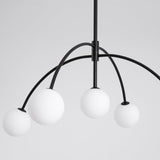 Valentina Arc Curated Mouth-Blown Frosted Glass – full fixture elevation view