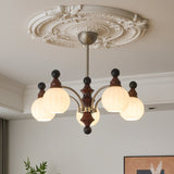 Valerio Curated Mouth-Blown Frosted Glass Chande – dimensional scale reference
