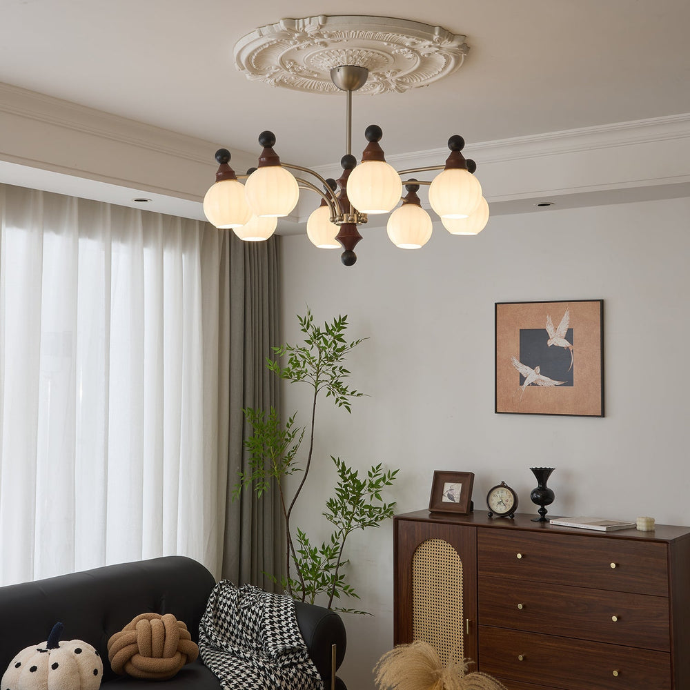Valerio Curated Mouth-Blown Frosted Glass Chande