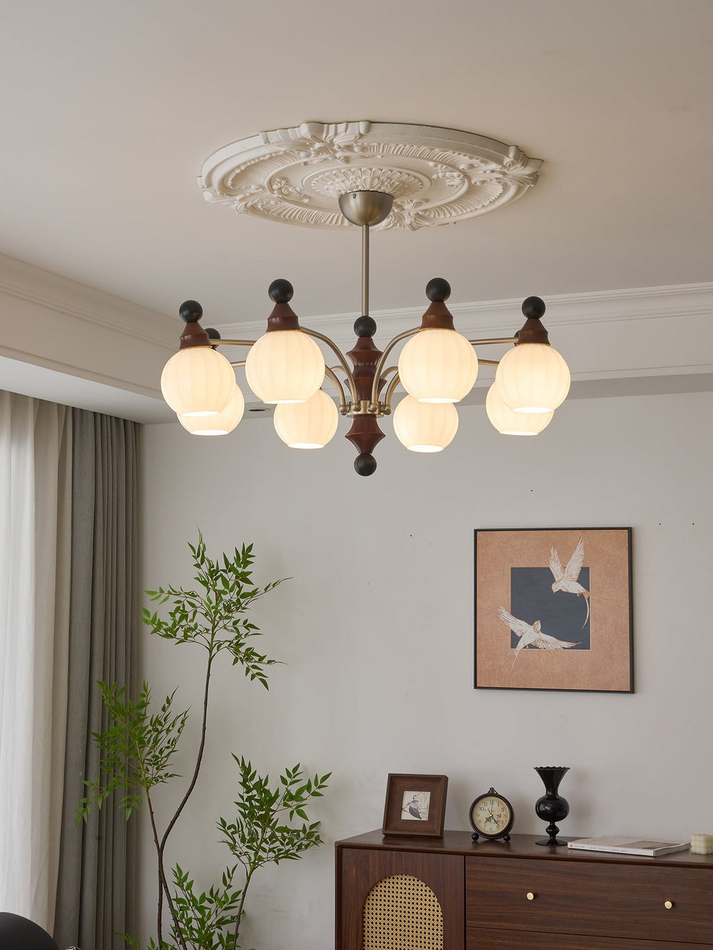 Valerio Curated Mouth-Blown Frosted Glass Chande