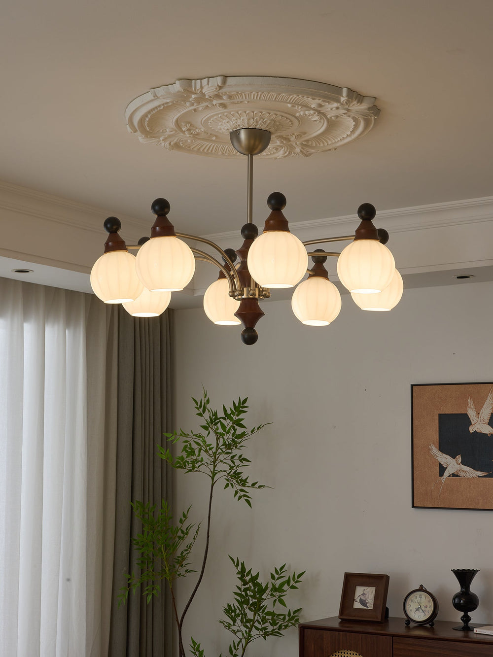 Valerio Curated Mouth-Blown Frosted Glass Chande