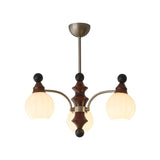 Valerio Curated Mouth-Blown Frosted Glass Chande – illuminated warm ambiance setting #1