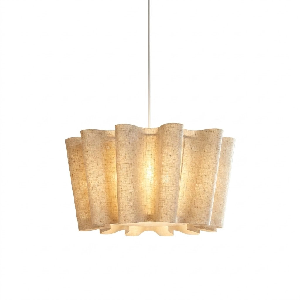 Valerisse Curated Iron & Glass Pendant Light – unlit natural material contrast
