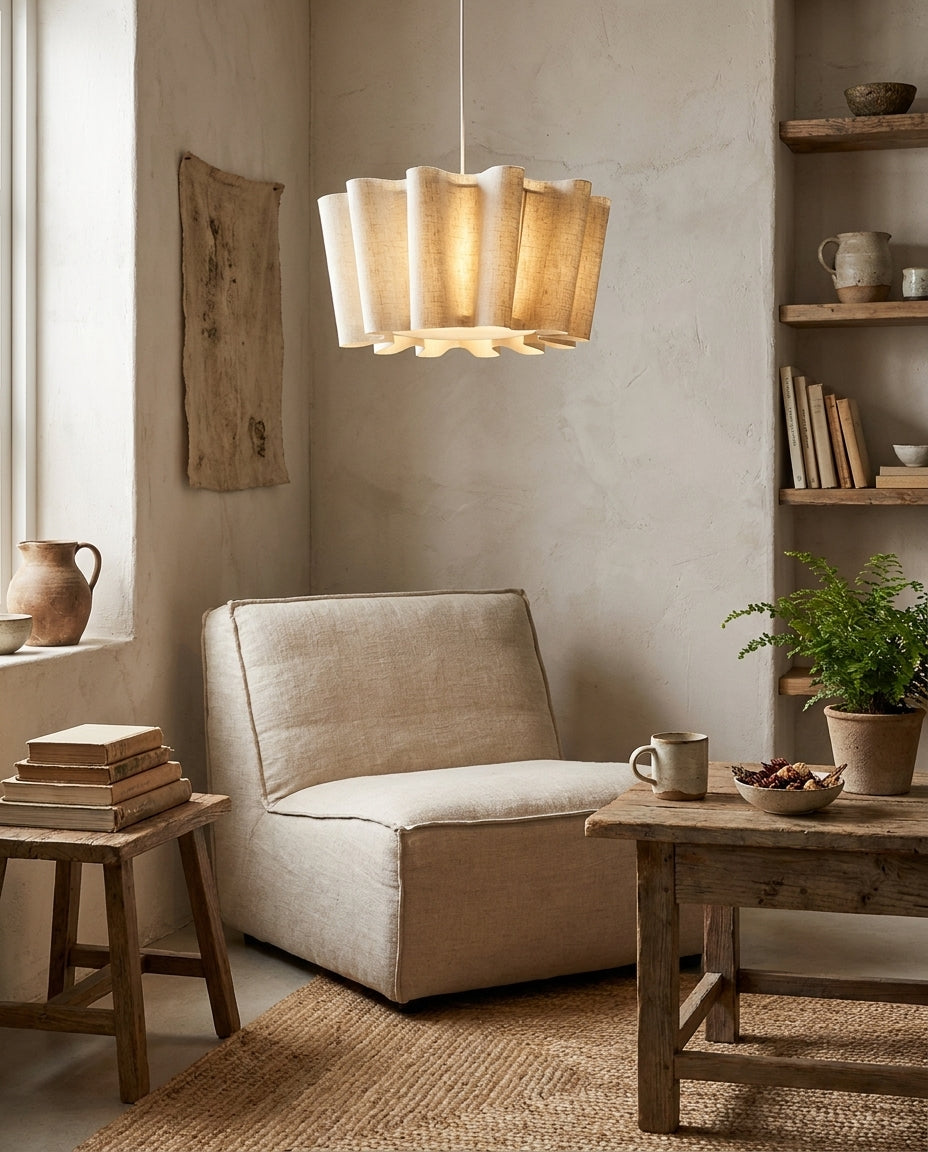 Valerisse Curated Iron & Glass Pendant Light – dimensional scale reference