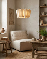 Valerisse Curated Iron & Glass Pendant Light – dimensional scale reference