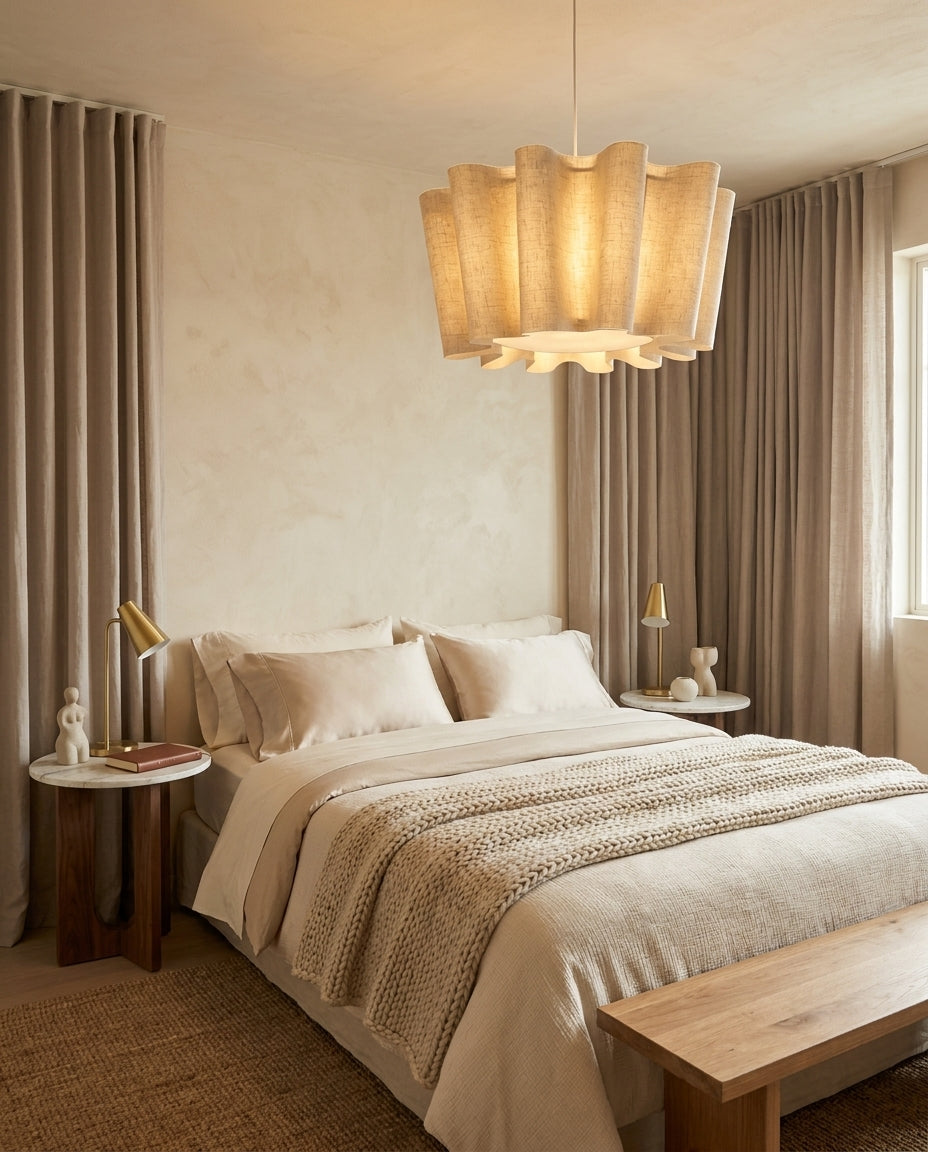 Valerisse Curated Iron & Glass Pendant Light – handcrafted surface texture