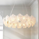 Valery Curated Mouth-Blown Frosted Glass Chandel – dimensional scale reference