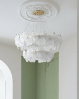 Valery Curated Mouth-Blown Frosted Glass Chandel – architectural ceiling profile