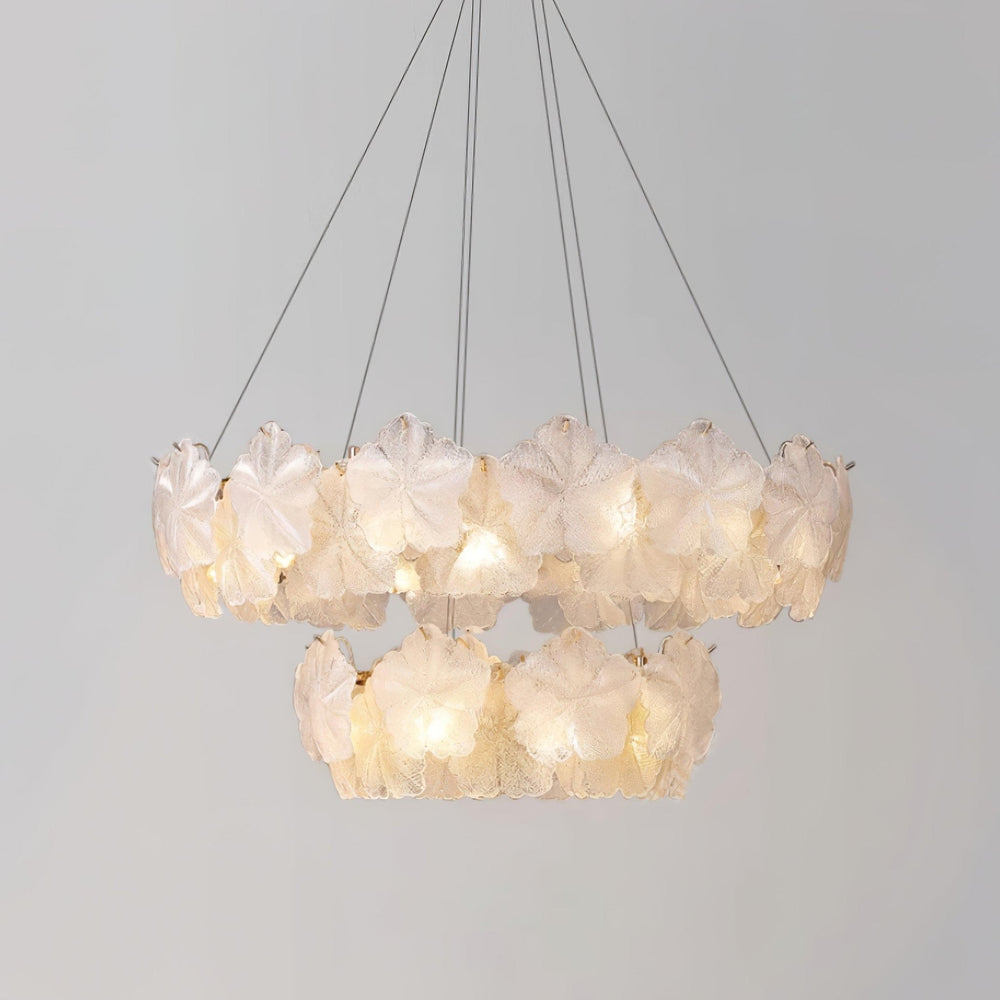 Valery Curated Mouth-Blown Frosted Glass Chandel