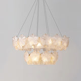 Mouth-Blown Frosted Glass craftsmanship detail on Valery Curated Mouth-Blown Frosted Glass Chandel