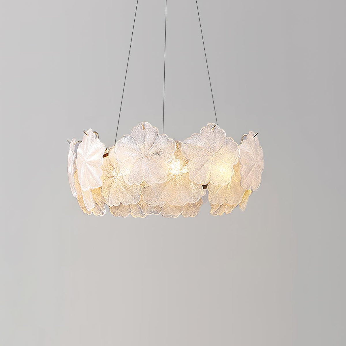 Valery Curated Mouth-Blown Frosted Glass Chandel – ∅ 19.6 x H 7.8  Dia 50cm x H 20cm finish configuration