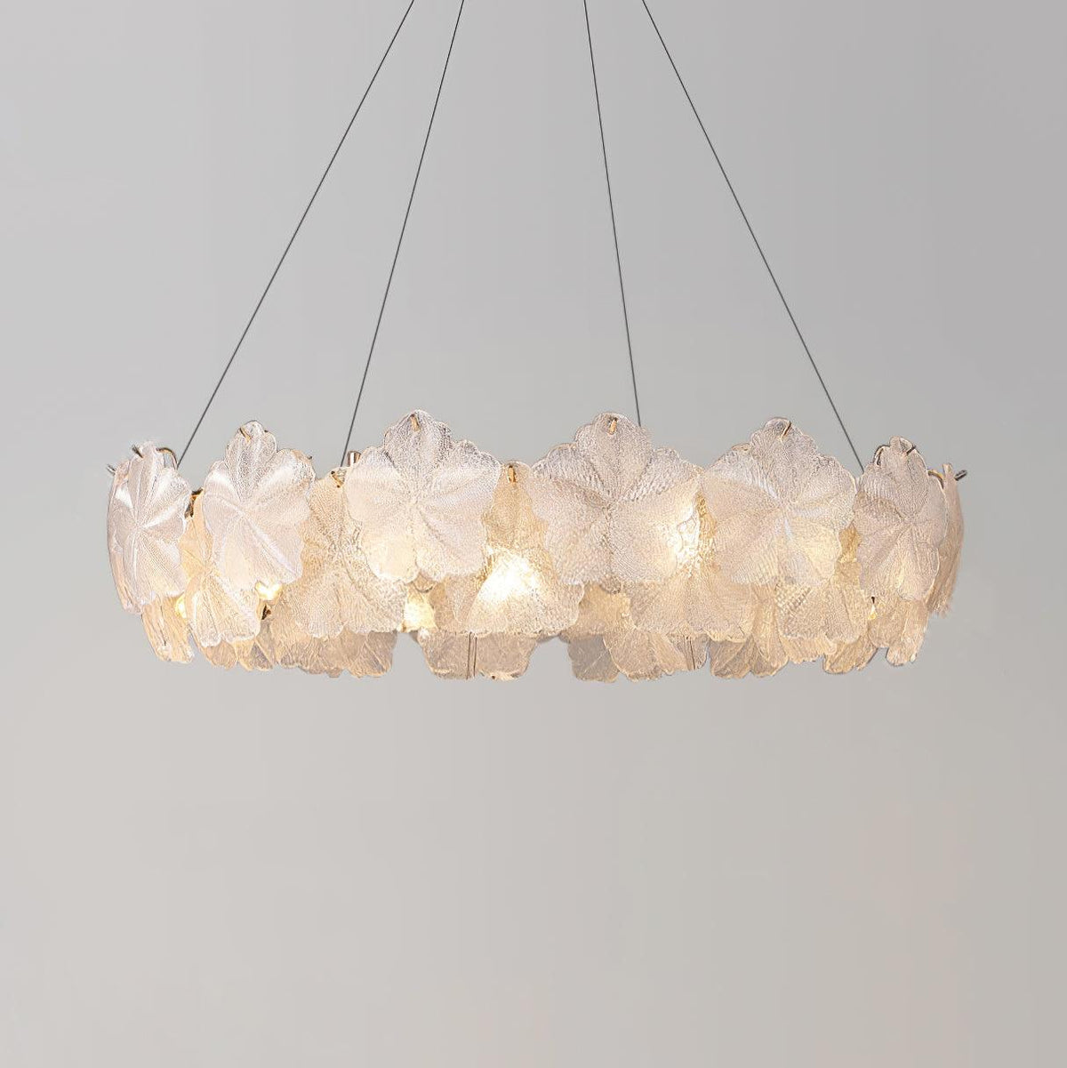 Valery Curated Mouth-Blown Frosted Glass Chandel – ∅ 31.5 x H 7.8  Dia 80cm x H 20cm finish configuration