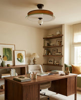 Valnero Curated Mouth-Blown Frosted Glass Flush – illuminated warm ambiance setting