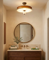 Valnero Curated Mouth-Blown Frosted Glass Flush – dimensional scale reference