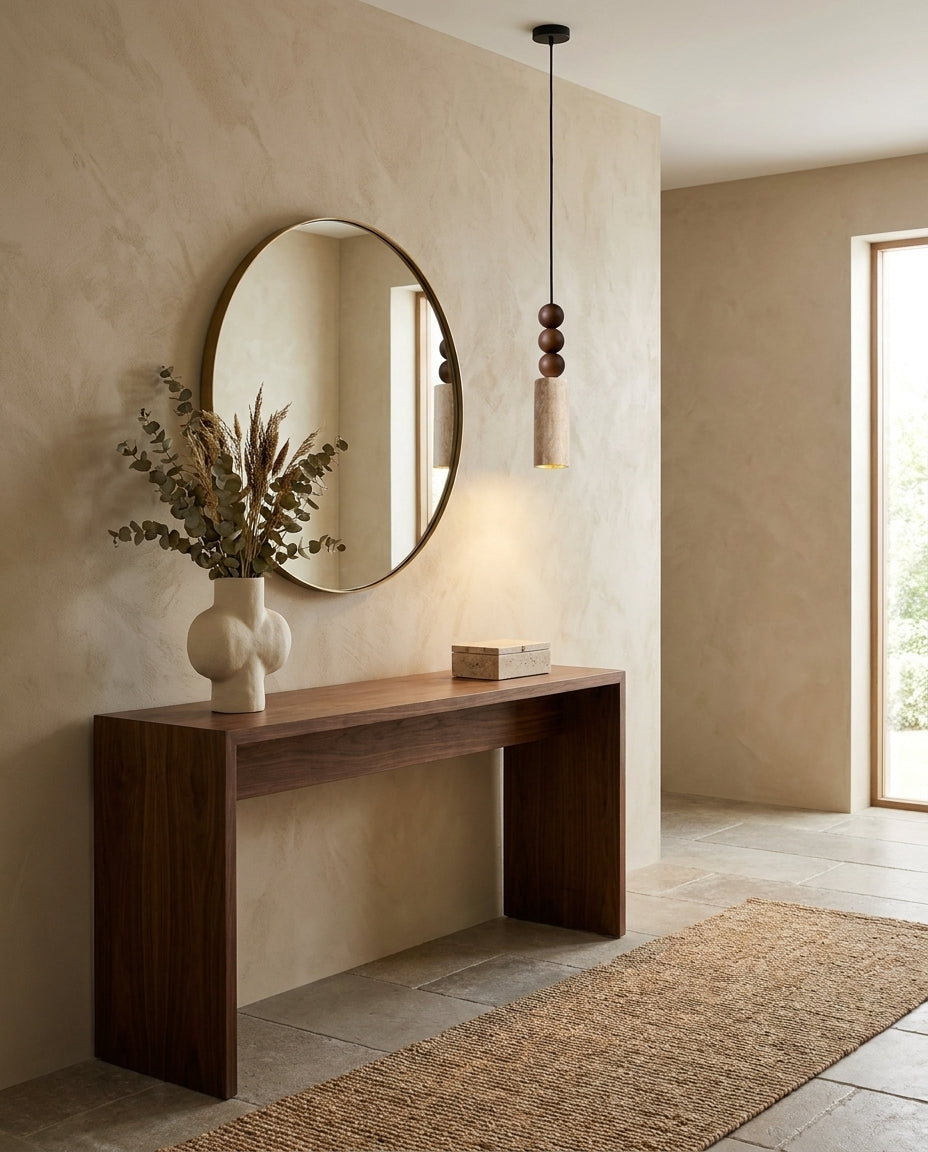 Valther Curated Yellow Travertine Pendant Light