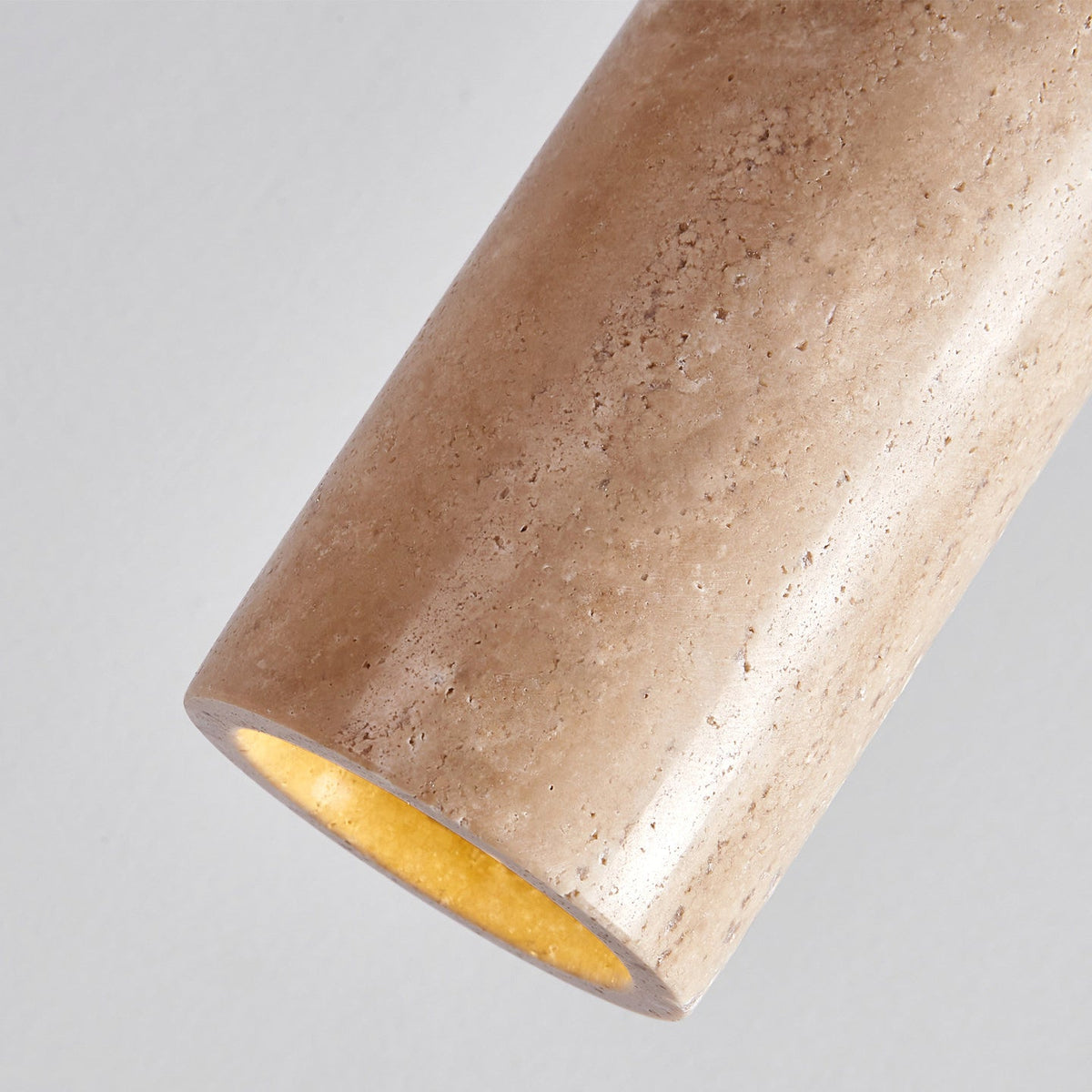 Valther Curated Yellow Travertine Pendant Light – macro detail view #1