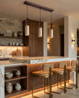 Valther Curated Yellow Travertine Pendant Light – handcrafted surface texture