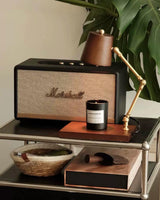 Valtoren Candle Warmer Curated Iron & Glass Tabl – unlit natural material contrast