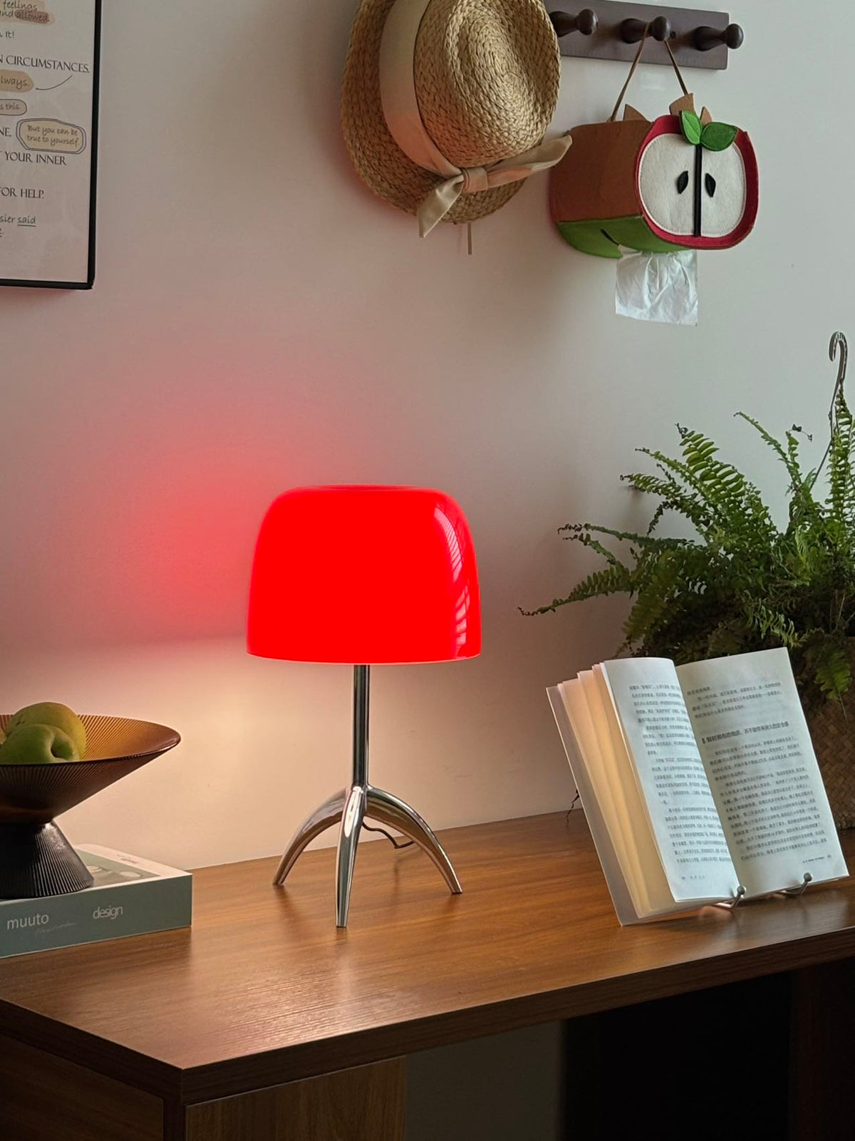 Vareon Curated Mouth-Blown Frosted Glass Table L – full fixture elevation view