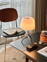 Vareon Curated Mouth-Blown Frosted Glass Table L – side angled contour profile