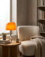 Vareon Curated Mouth-Blown Frosted Glass Table L – handcrafted surface texture