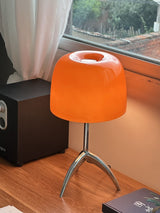 Vareon Curated Mouth-Blown Frosted Glass Table L – unlit natural material contrast