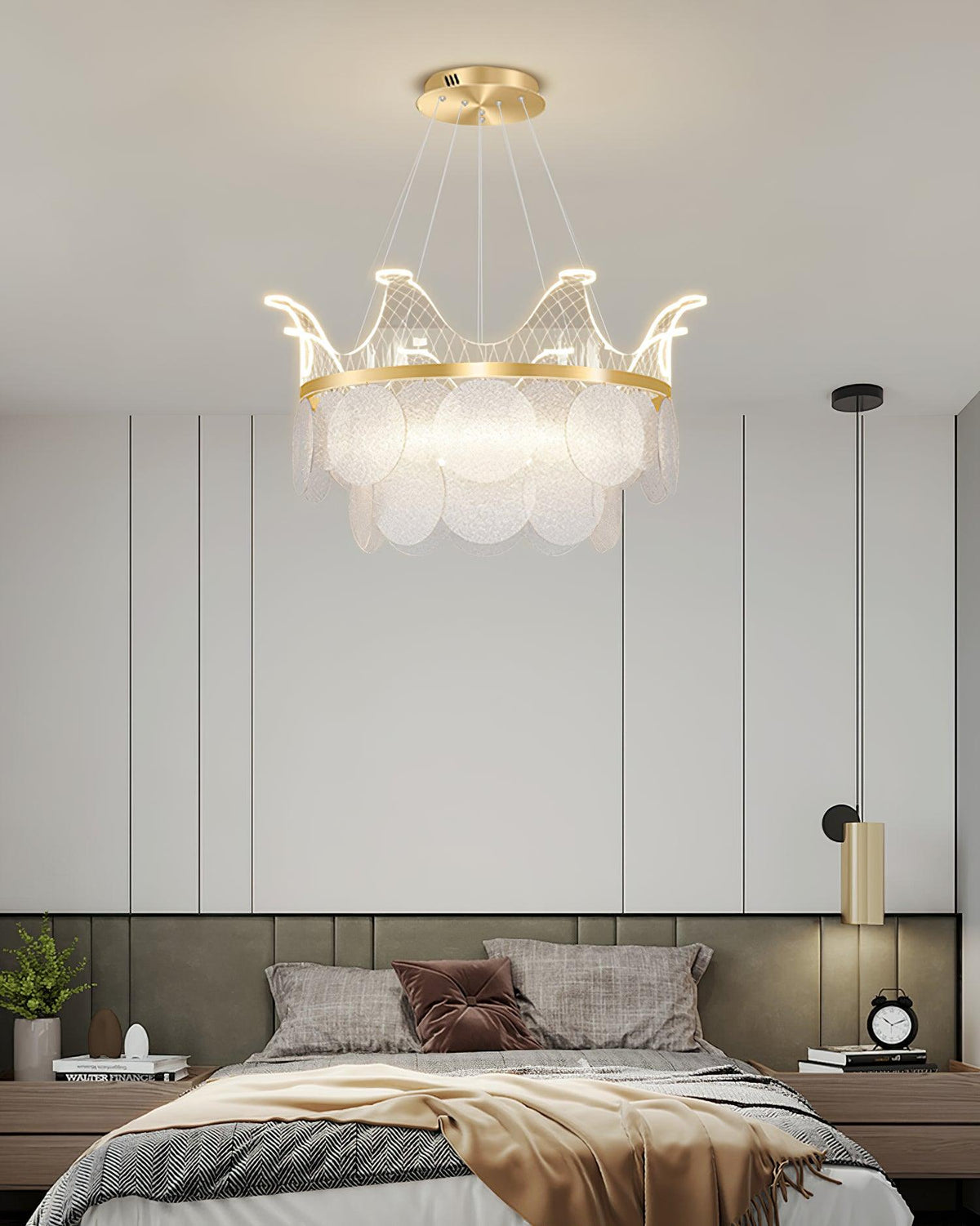 Vassar Crown Curated Mouth-Blown Frosted Glass C – illuminated warm ambiance setting