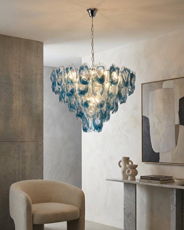 Velisse Curated Mouth-Blown Frosted Glass Chande