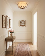 Velisse Curated Iron & Glass Flush Mount Ceiling – handcrafted surface texture