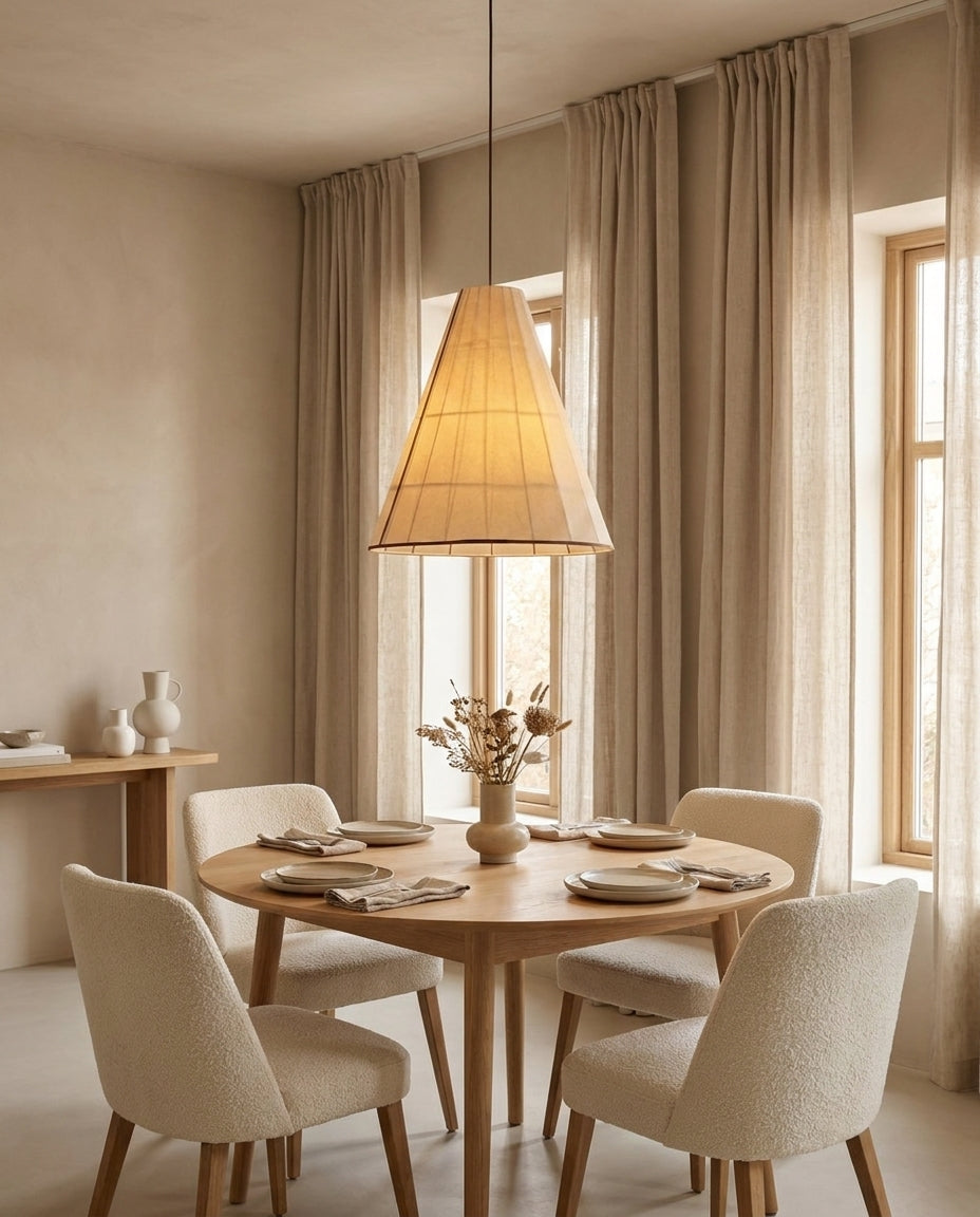 Vellmont Curated Finished Iron Pendant Light installed in residential dining space