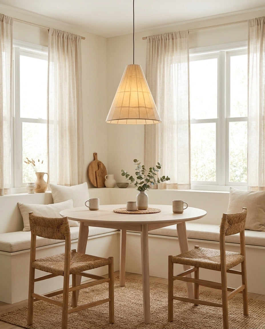Vellmont Curated Finished Iron Pendant Light – unlit natural material contrast