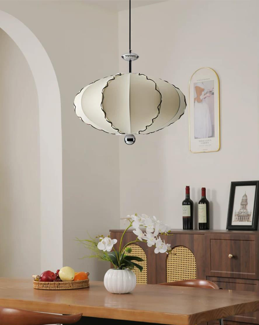 Velmira Curated Iron & Glass Pendant Light – unlit natural material contrast
