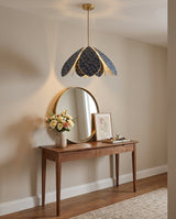 Velmira Curated Iron & Glass Pendant Light – full fixture elevation view