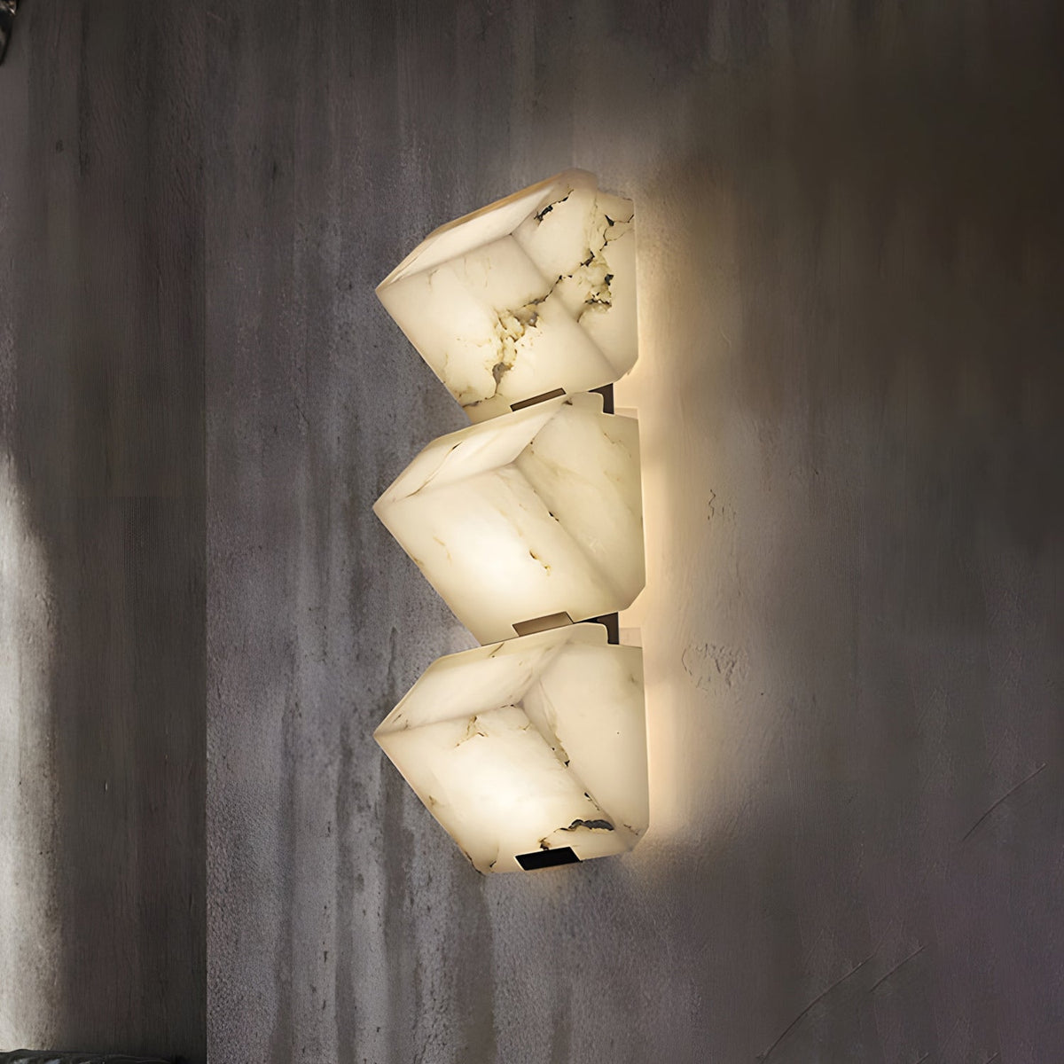 Velora Alabaster Curated Alabaster Wall Sconce – handcrafted surface texture