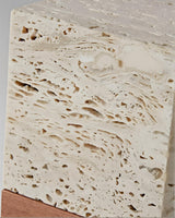 Velto Travertine Curated Yellow Travertine Table – handcrafted surface texture