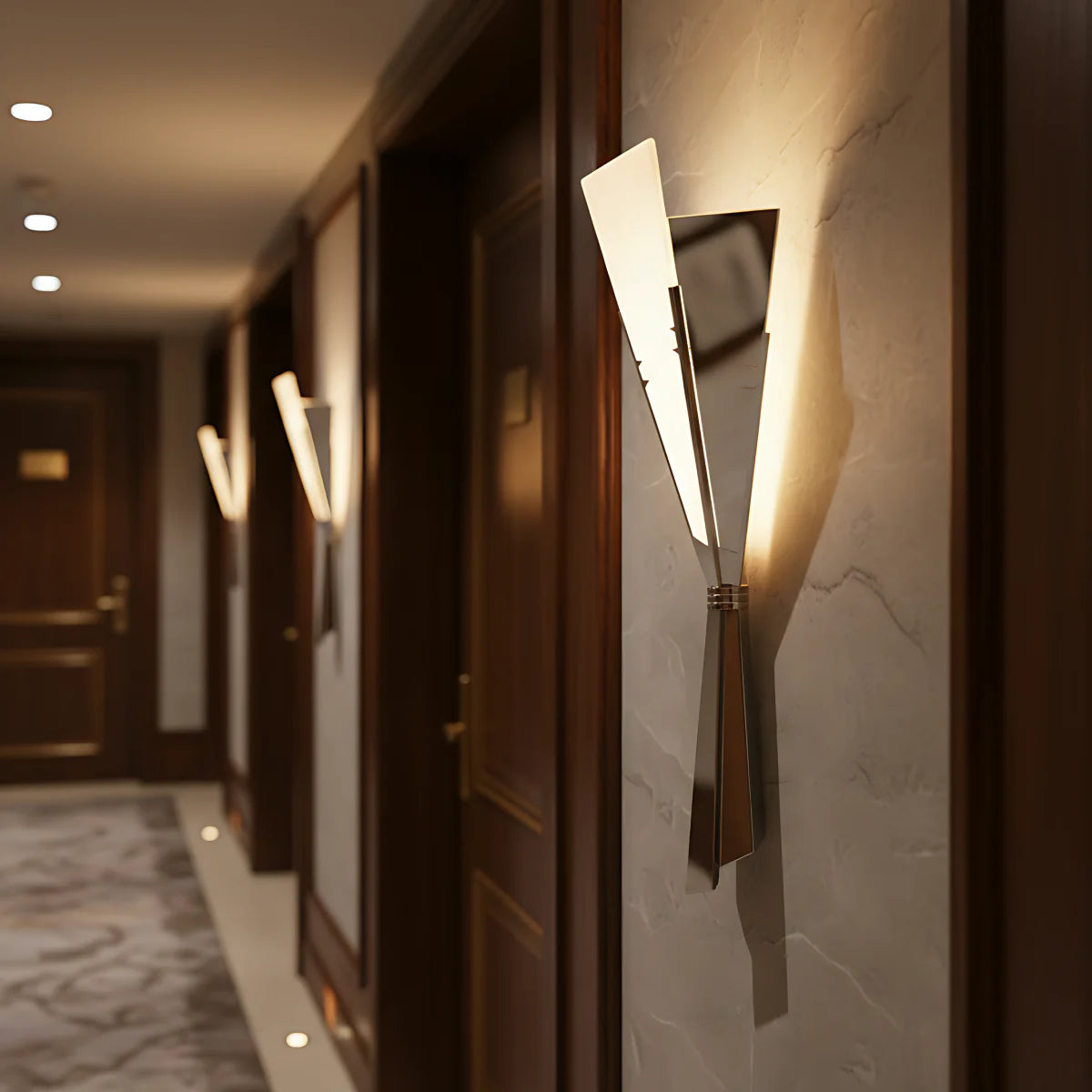 Aluminum Wall Lamp View 3 | Veltris Bouquet Wall Sconce | Imported Spanish Marble & Aluminum | JINSHE | JINSHE