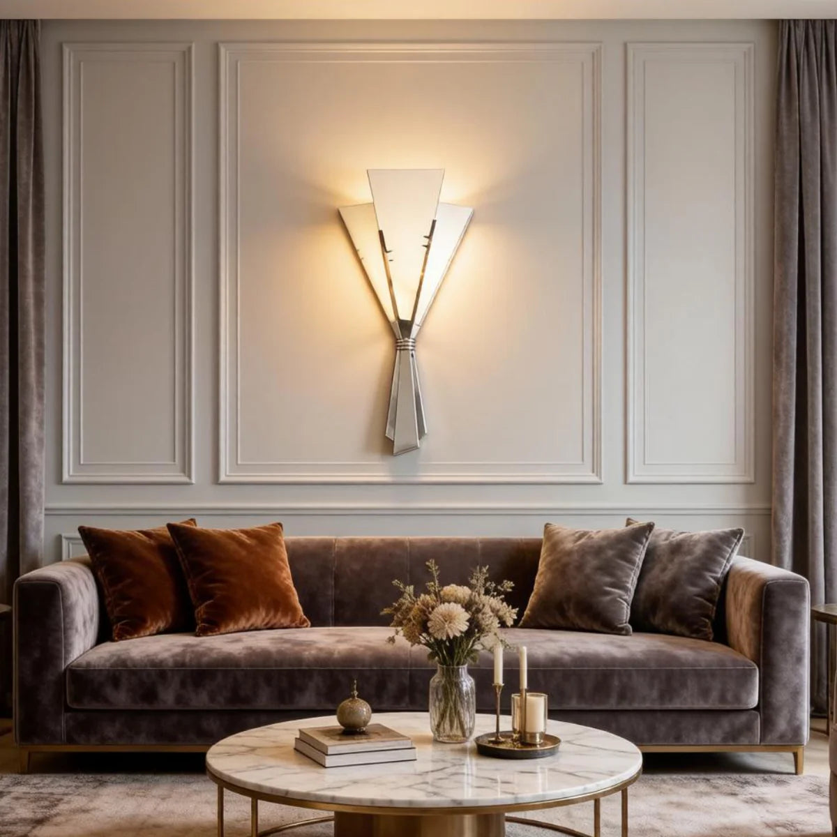 Aluminum Wall Lamp View 7 | Veltris Bouquet Wall Sconce | Imported Spanish Marble & Aluminum | JINSHE | JINSHE
