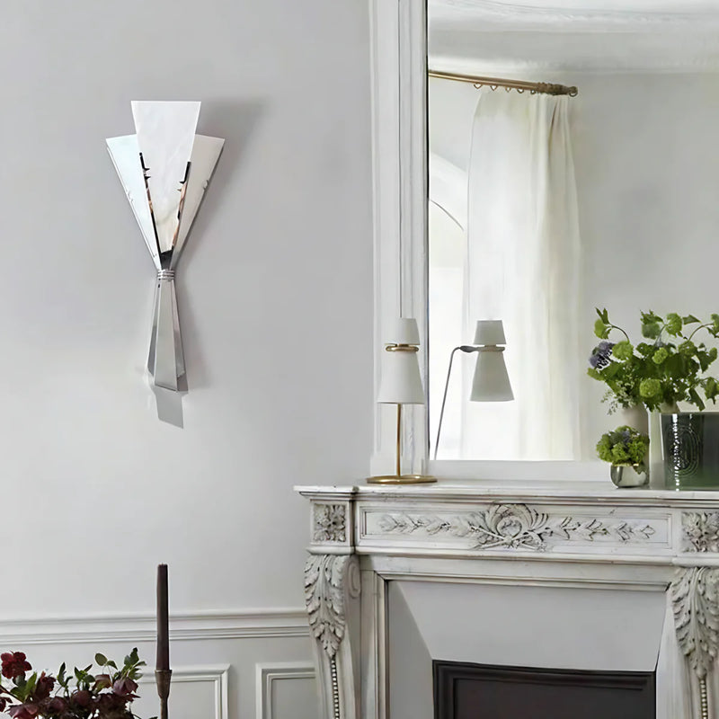 Aluminum Wall Lamp View 4 | Veltris Bouquet Wall Sconce | Imported Spanish Marble & Aluminum | JINSHE | JINSHE