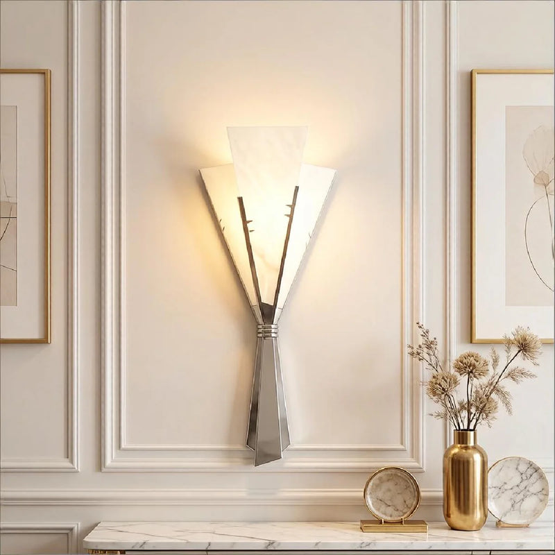 Aluminum Wall Lamp View 5 | Veltris Bouquet Wall Sconce | Imported Spanish Marble & Aluminum | JINSHE | JINSHE