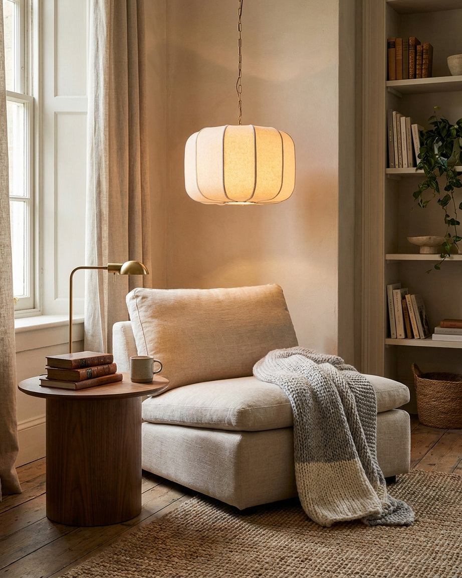 Velune Curated Solid Brass Pendant Light installed in residential dining space